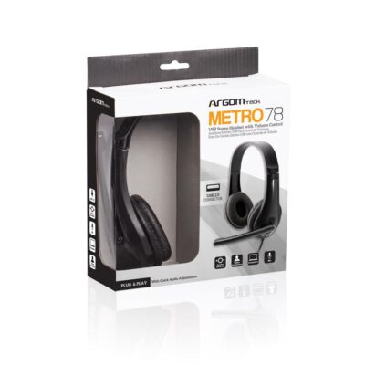 AURICULARES ESTÉREO USB METRO78 CON MICRÓFONO ARGOM - Imagen 3