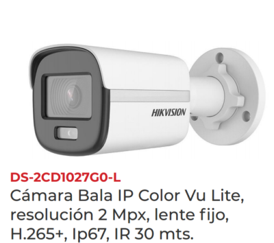 Camara IP Color VU 2MP DS-2CD1027G0-L