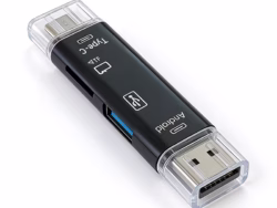 Lector de Tarjetas TF Multifuncional - Adaptador USB-C y USB 5 en 1 - Adaptador OTG - Lector de Tarjetas de Memoria USB 2.0